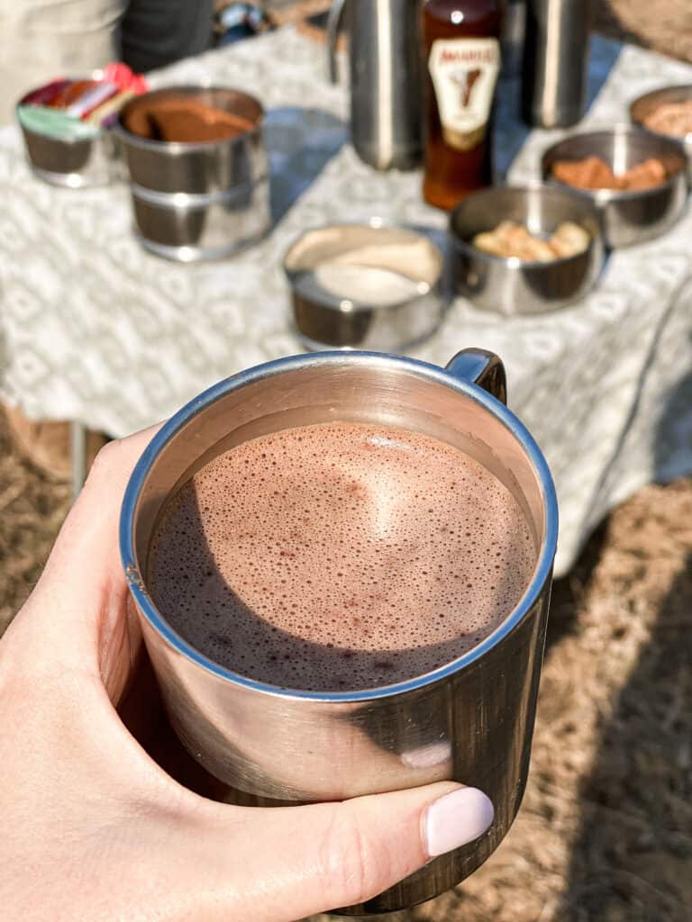 Hot chocolate on safari