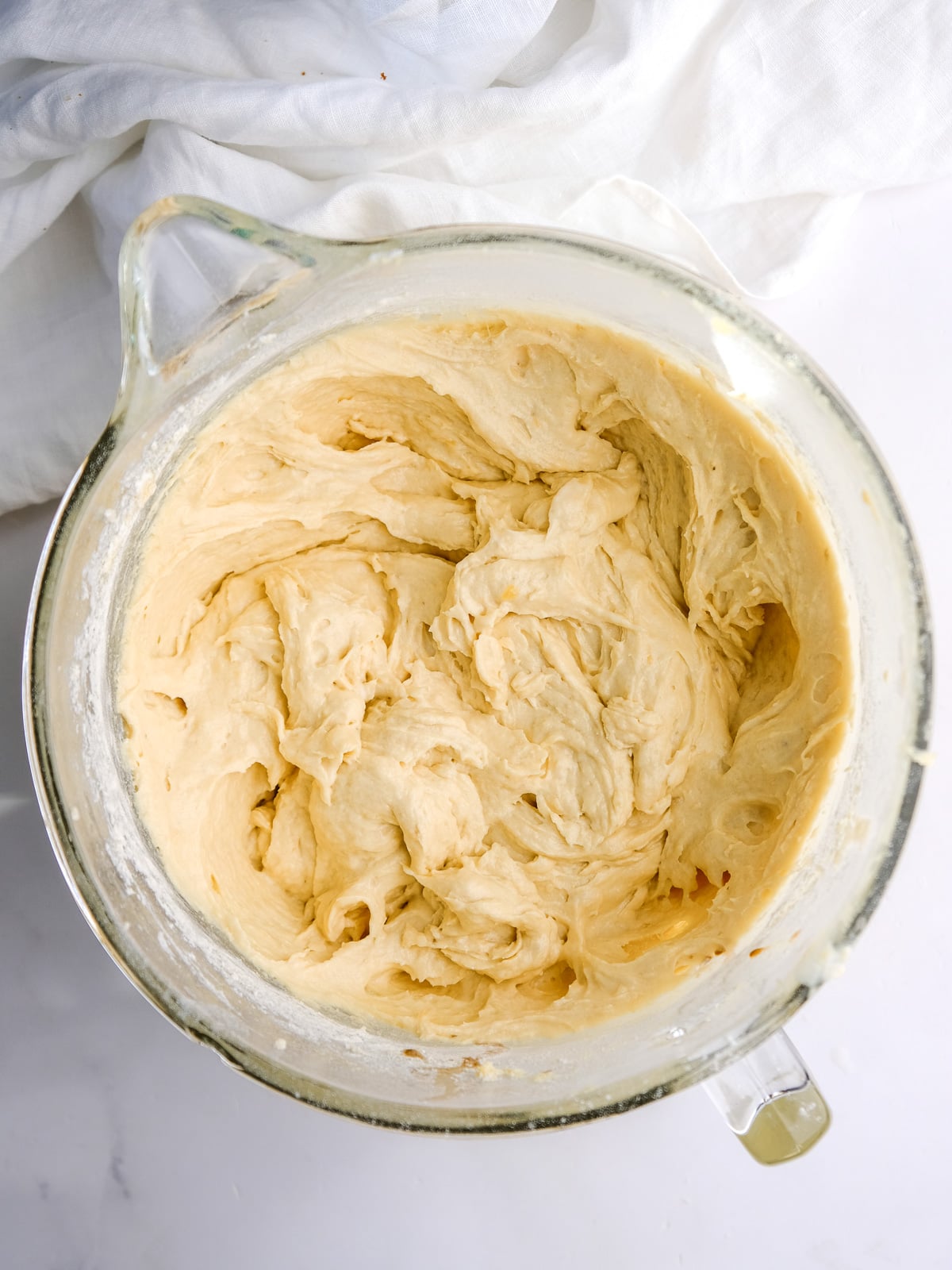 Image shows step 3 of how to make Banana Bundt Cake with Sour Cream.
