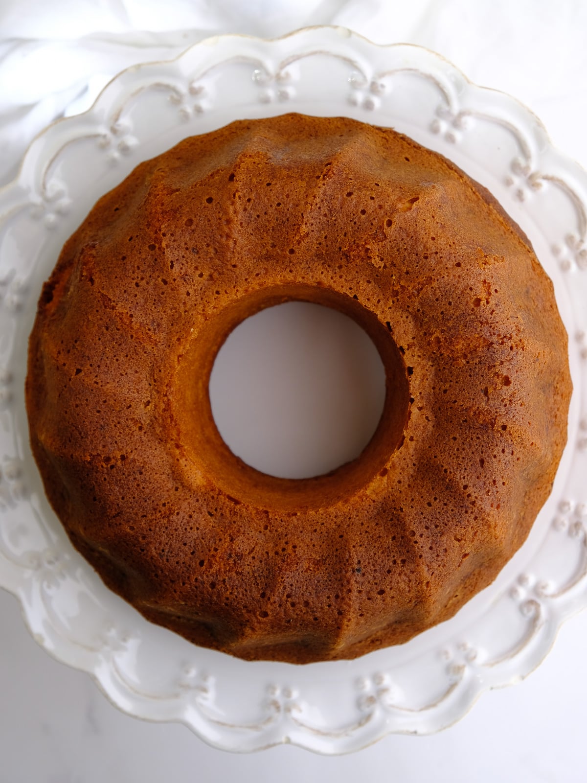 Image shows step 4 of how to make Banana Bundt Cake with Sour Cream.