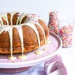 Funfetti Vanilla Cake and Milkybar Sauce