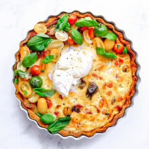 Burrata Cheese and Tomato Quiche