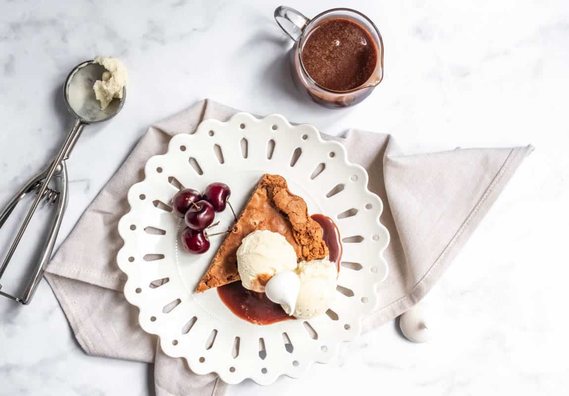 Best Chocolate Fudge Pie No Crust with Chocolate Sauce With Love Kitty