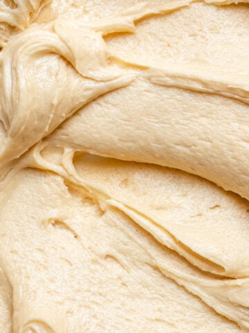 Close up image showing the frosting swirled.