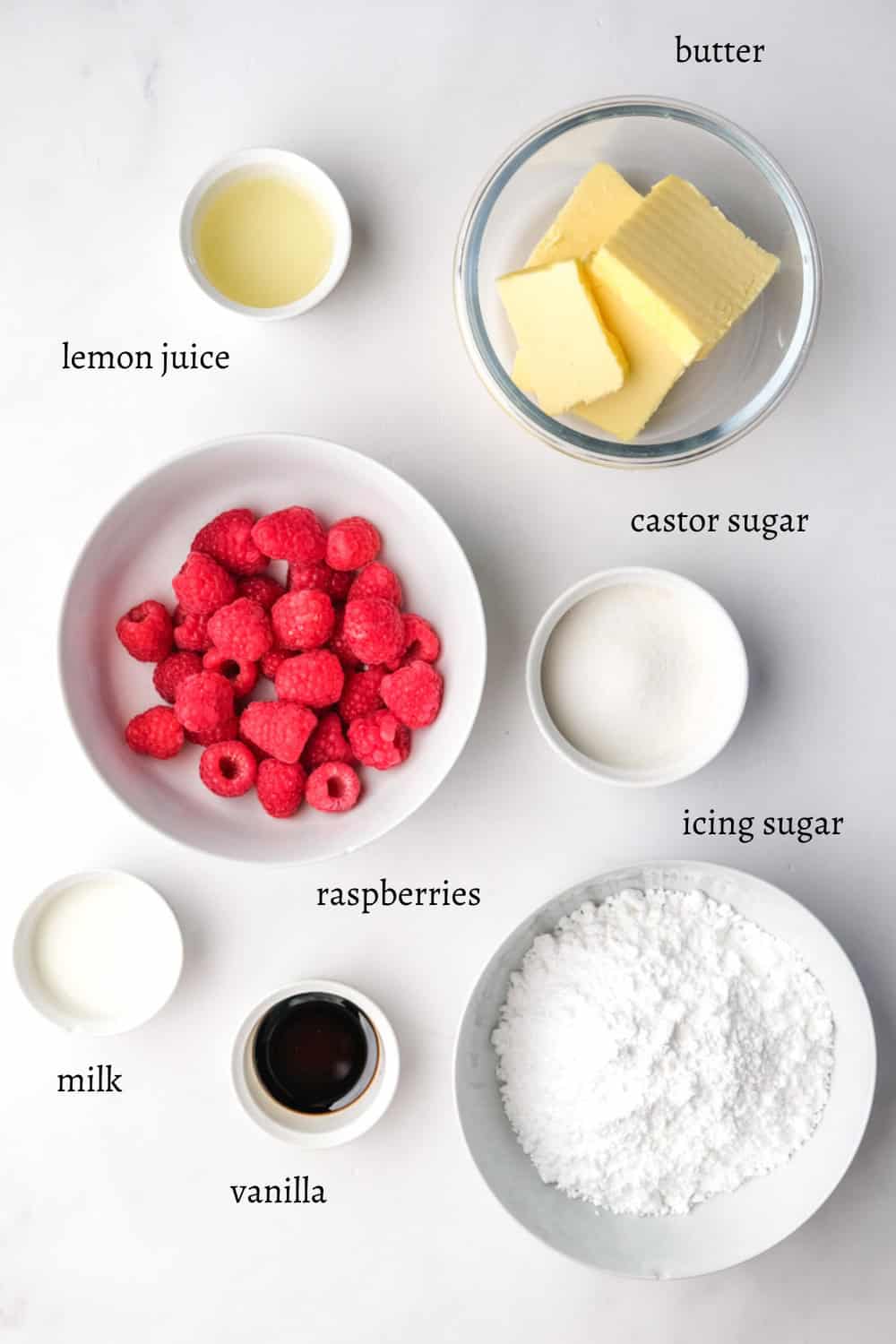 Image showing ingredients needed to make this frosting. 