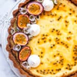 Passionfruit Cheesecake - shown from above