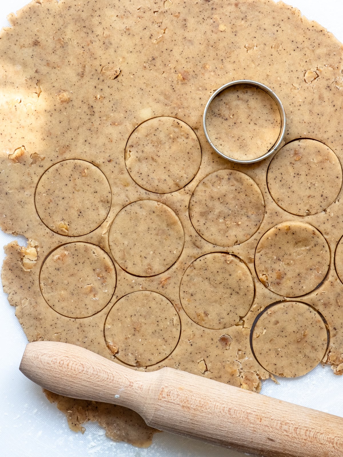 Image shows step 4 of how to make the walnut and espresso cookies.