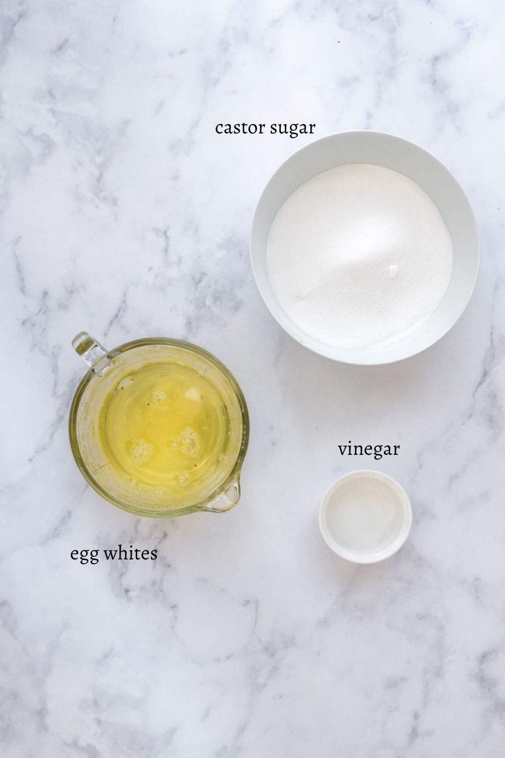 Image shows ingredients needed to make ghost meringues.