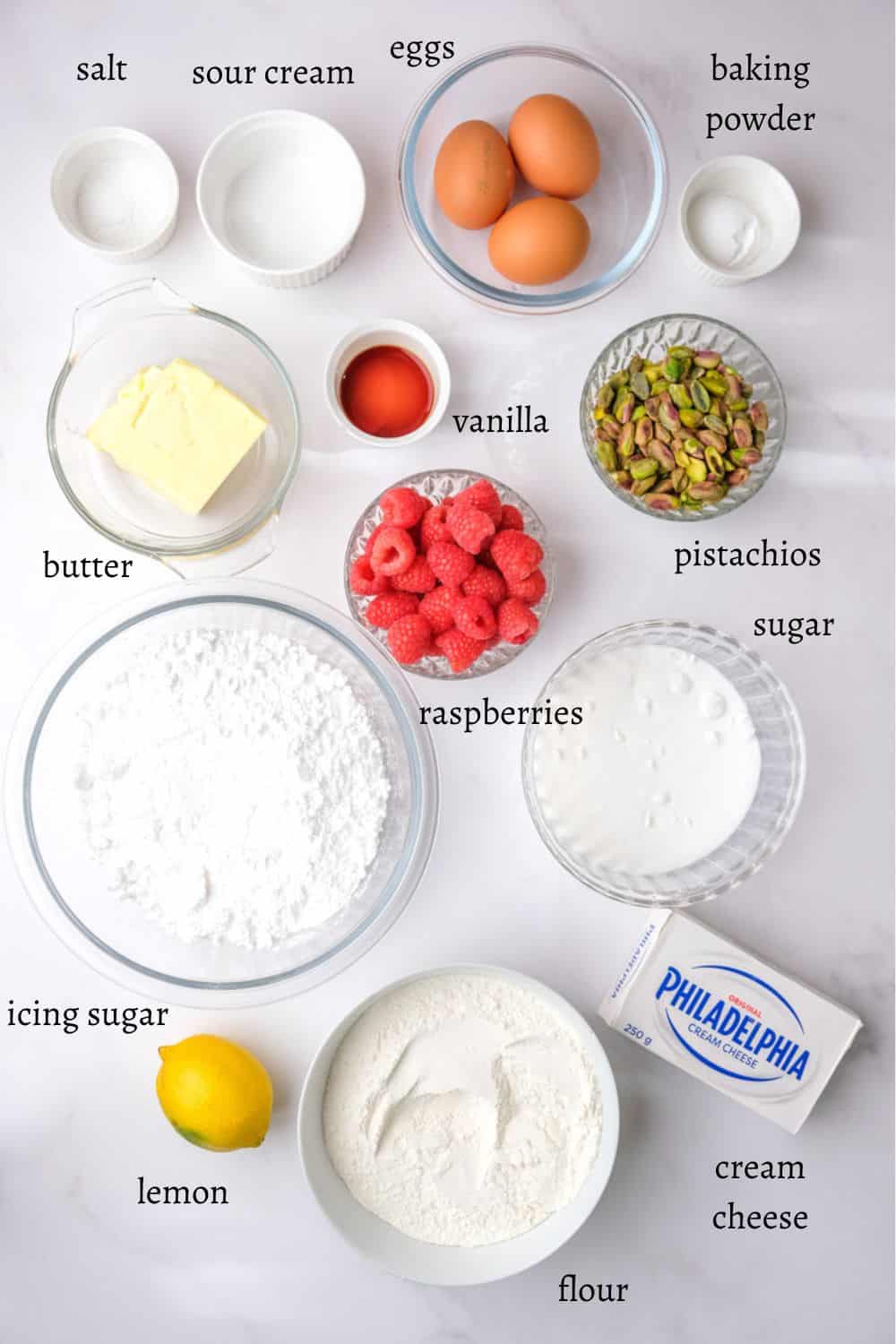 Ingredients for Pistachio Cupcakes