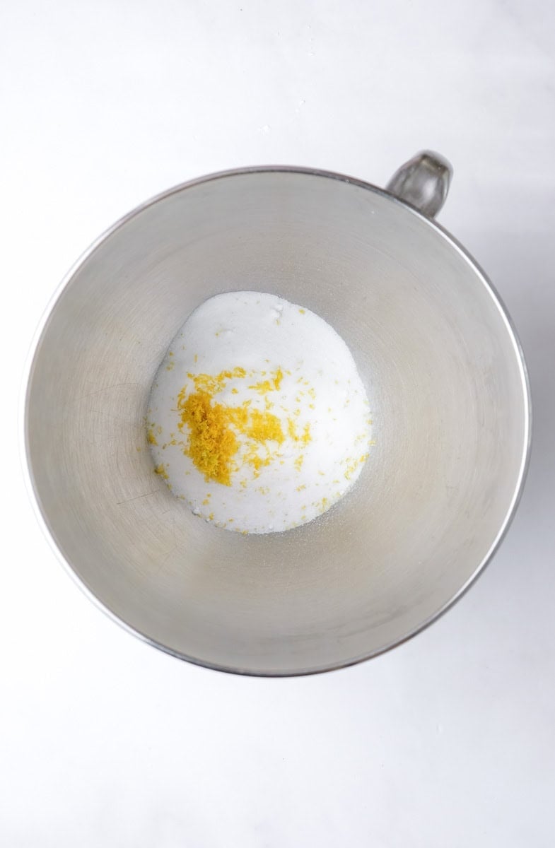 Image showing step 1 of how to make pistachio cupcakes.