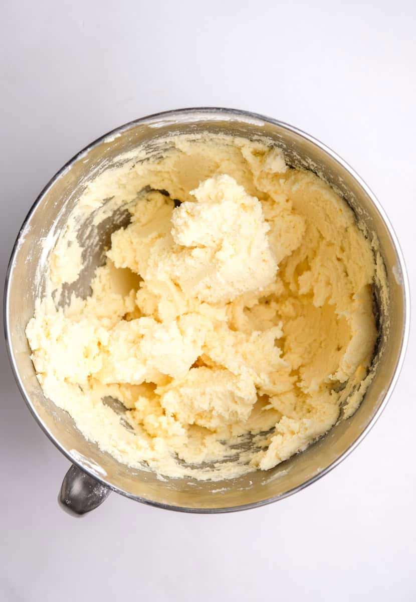 Image shows step 2 of how to make vanilla frosting.