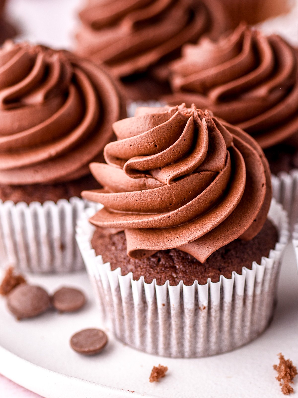 Image showing close up of a cupcake, you can see the perfect swirl.