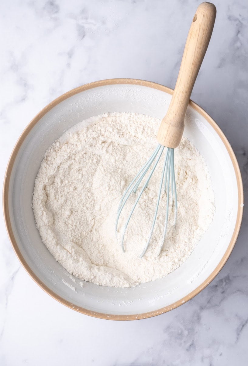 Image shows step 2 of how to make the chocolate bundt cake.