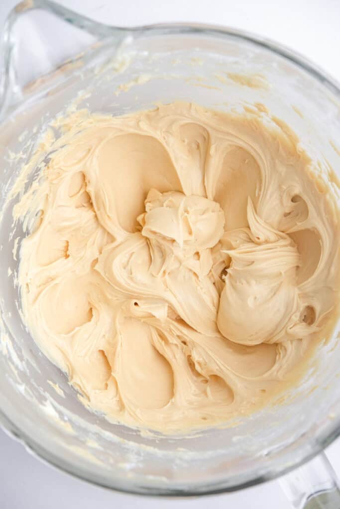 Up close image showing the final texture of the frosting