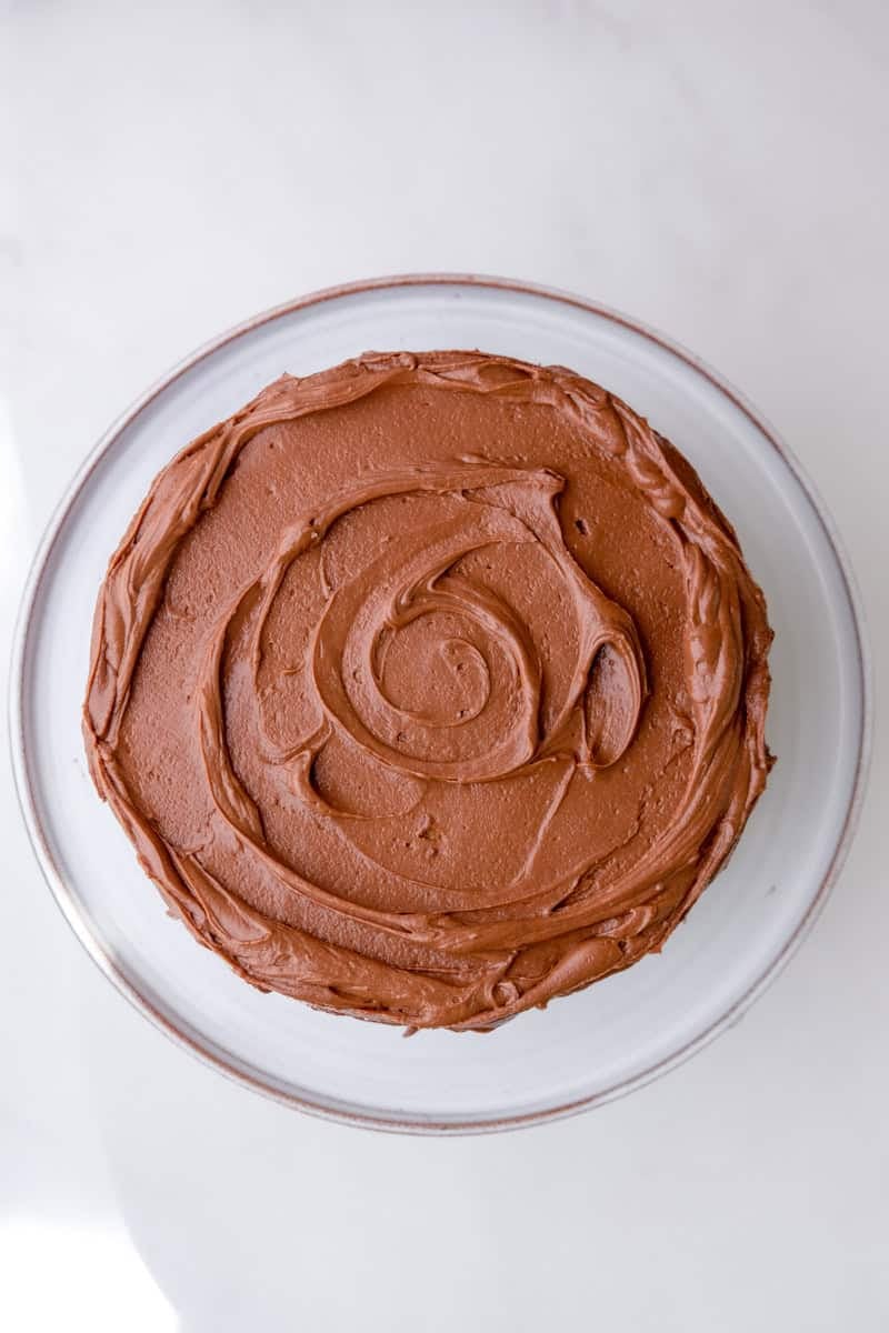 Image showing step 3 of how to assemble this bounty cake.