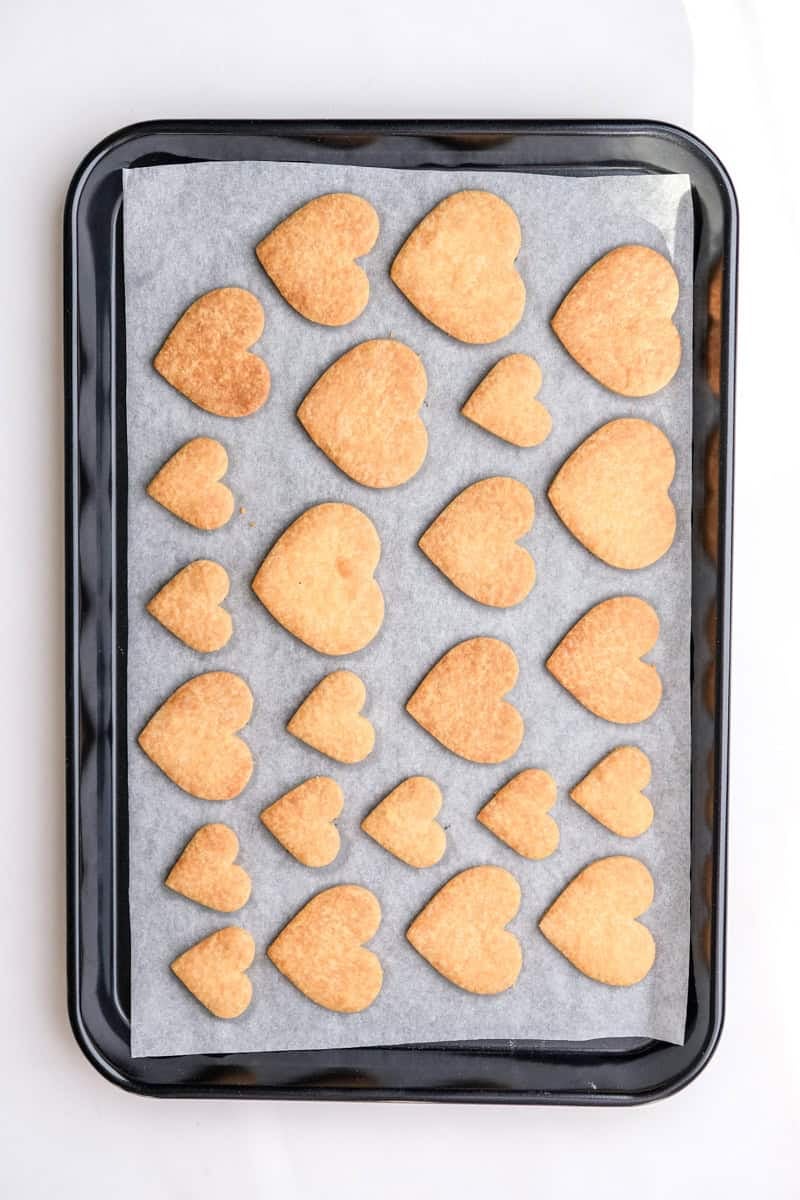 Image shows step 6 of how to make the heart biscuits.