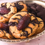 Halloween Cockroach Cookies shown in a silver basket.