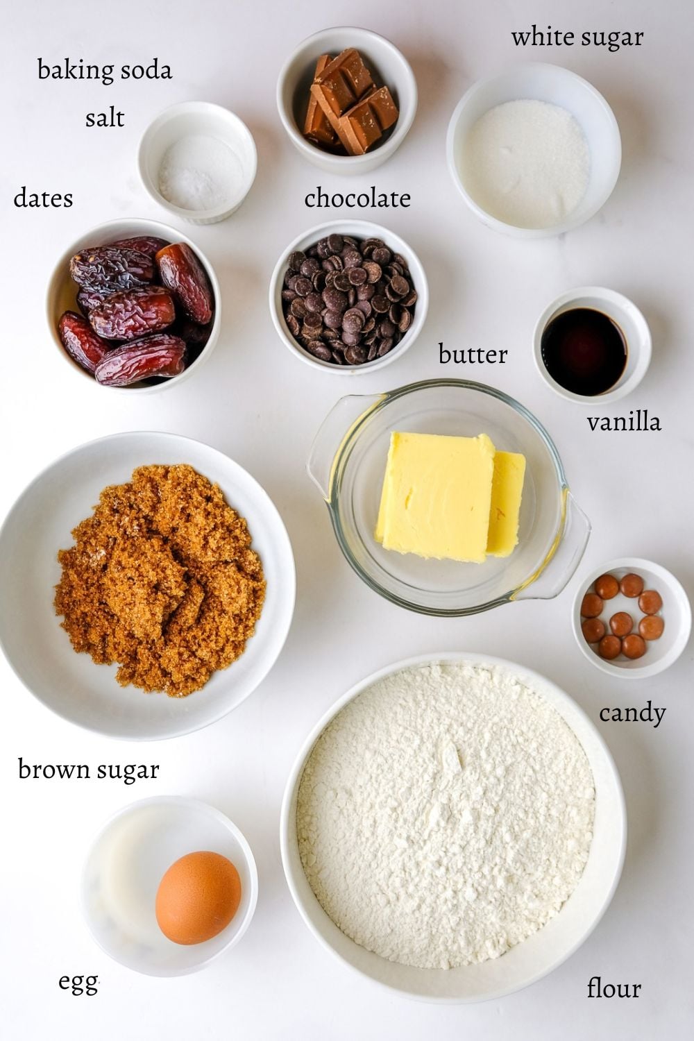 Image shows ingredients for Halloween Cockroach Chocolate Chip Cookies.