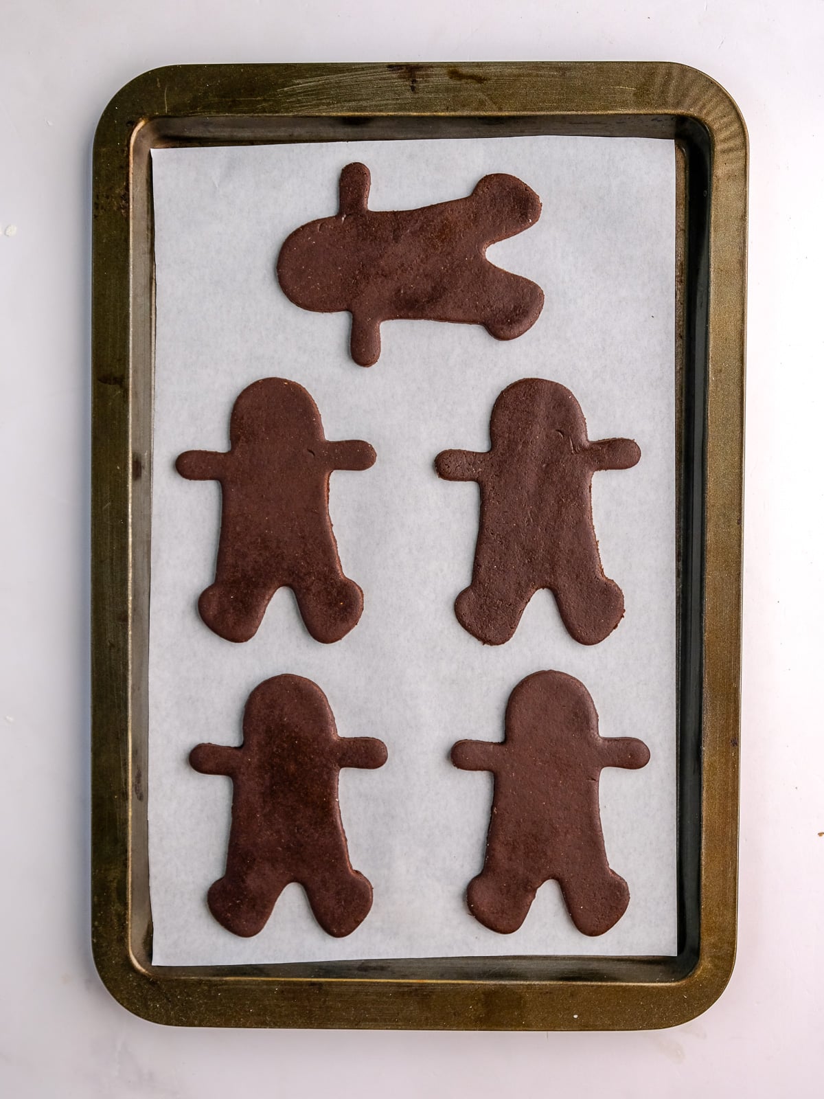Image shows step 7 of how to make chocolate gingerbread cookies.